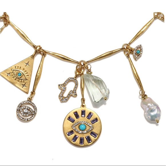 Athena Evil Eye & Pearl Talisman Necklace - Picture 3 of 3